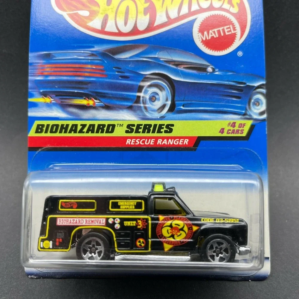 Hot Wheels Biohazard‎ Series Rescue Ranger Truck Black 5 Spoke Diecast 1/64 #720